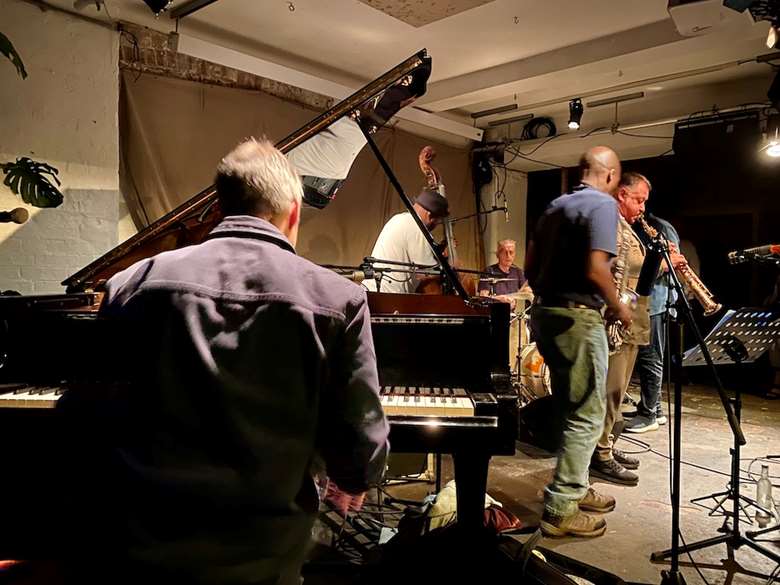 Alexander Hawkins (piano) leads his raucous septet in tribute to the legendary Blue Notes