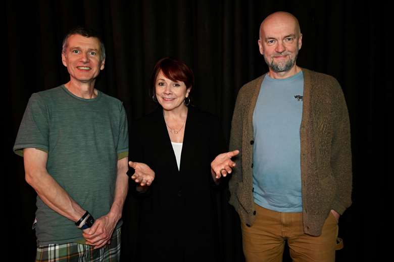 L-R: Paul Clarvis, Cathy Jordan and Liam Noble - Photo by Brian John Homer