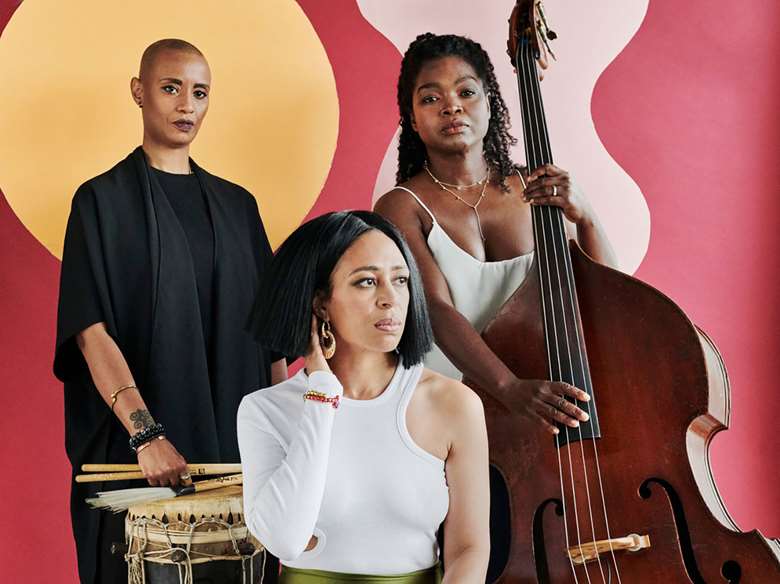 Nite Bjuti L-R: sound chemist Val Jeanty, vocalist Candice Hoyes and bassist Mimi Jones