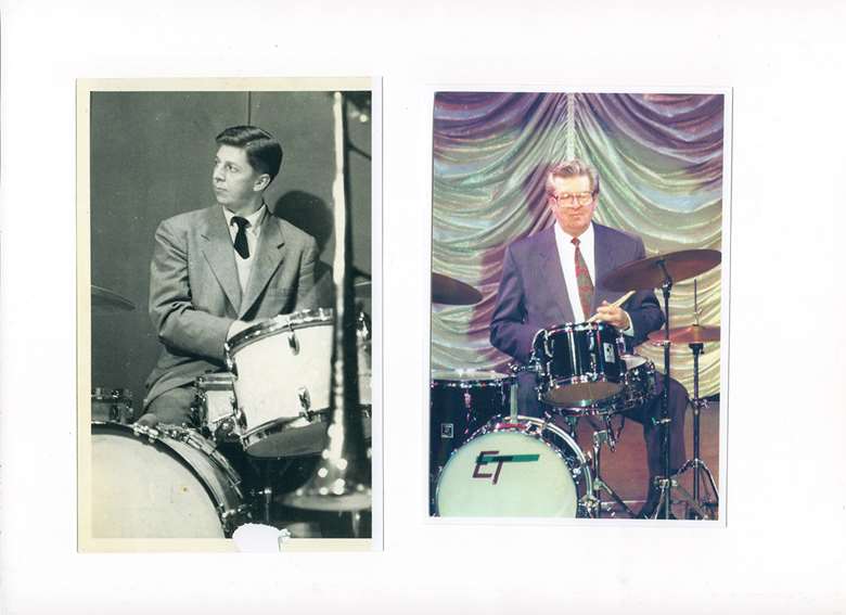 Eddie Taylor with the Humphrey Lyttelton band, late 1950s/early 1960s (Black & white image) - Taylor with John Chilton’s Feetwarmers accompanying George Melly, late 1990s (Colour image) – photos courtesy of the Peter Vacher archive