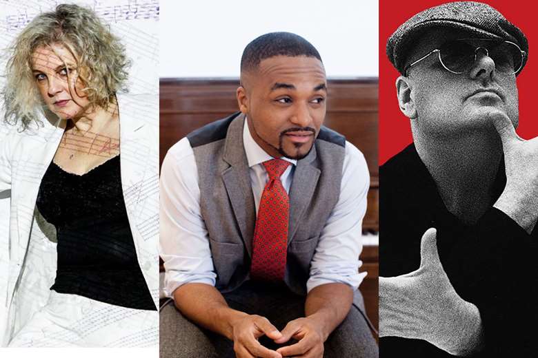 Steinway 2-Piano stars L-R: Wendy Kirkland, Sullivan Fortner and Ian Shaw