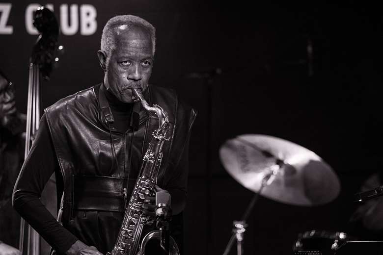 Billy Harper blows into town at Ronnie's - Photo by Leon Barker